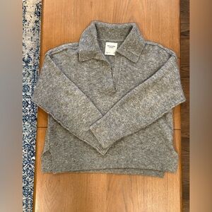 A&F Heather gray collared sweater